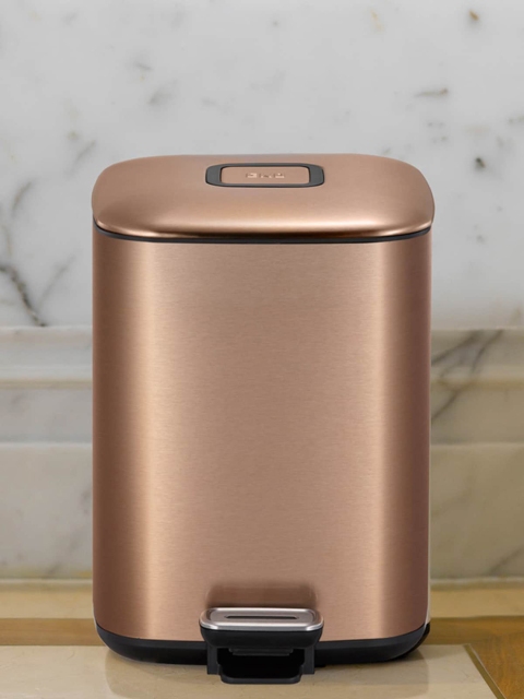 

OBSESSIONS Champagne-Coloured Solid Stainless Steel Step Bin