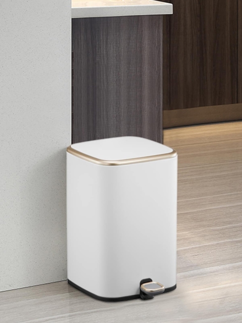 

OBSESSIONS White Solid Stainless Steel Pedal Dustbin