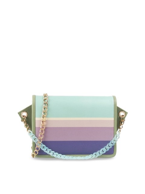 

Metro Multicoloured Striped PU Structured Sling Bag, Multi