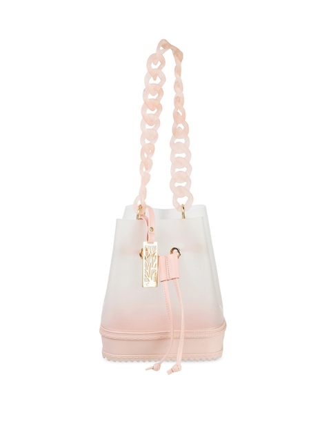 

Metro Pink PU Bucket Sling Bag with Tasselled