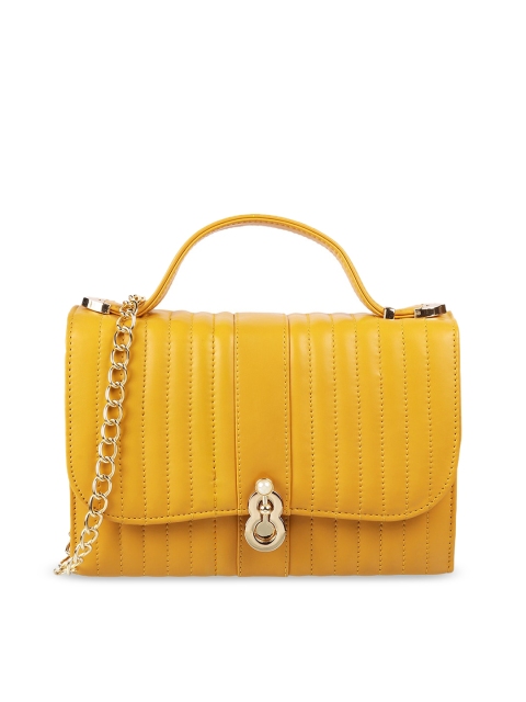 

Metro Yellow PU Structured Sling Bag with Quilted Detail