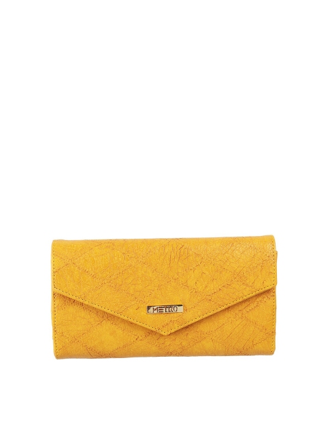 

Metro Yellow Textured Purse Clutch