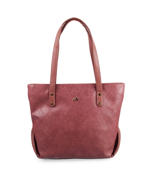 

Metro Peach-Coloured PU Structured Tote Bag