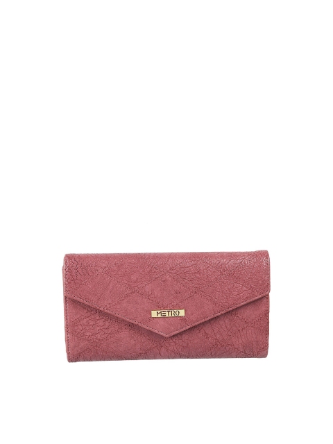 

Metro Peach-Coloured Textured Purse Clutch