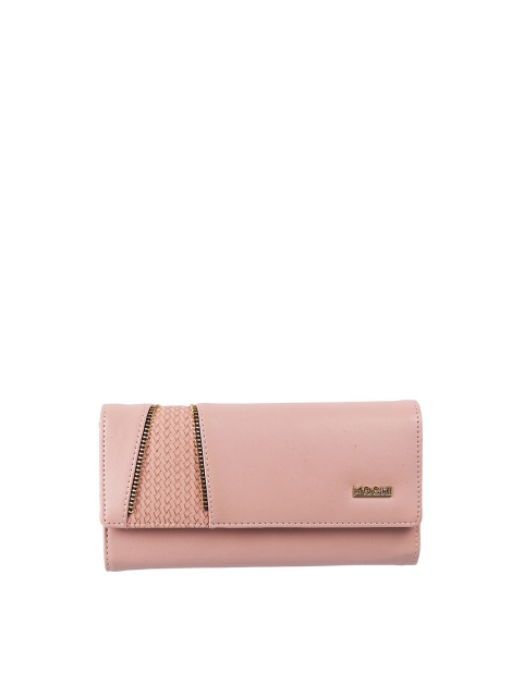 

Mochi Pink & Gold-Toned Textured Purse Clutch