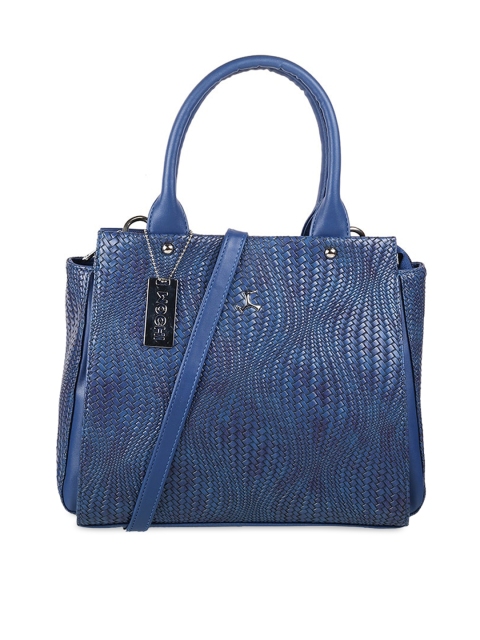 

Mochi Blue Textured PU Structured Handheld Bag