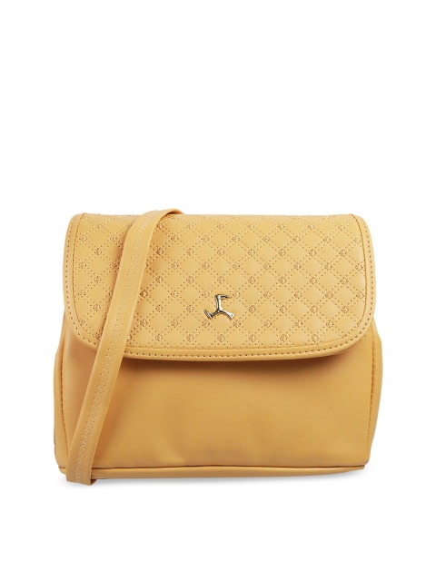

Mochi Yellow PU Structured Sling Bag with Quilted