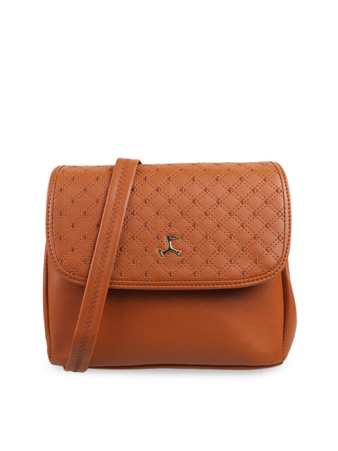 

Mochi Tan Brown Textured PU Structured Sling Bag