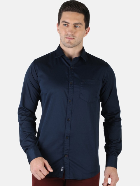 

Monte Carlo Men Navy Blue Classic Slim Fit Casual Shirt