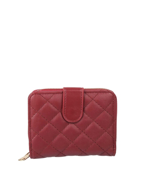 

WALKWAY by Metro Maroon Textured Foldover Clutch