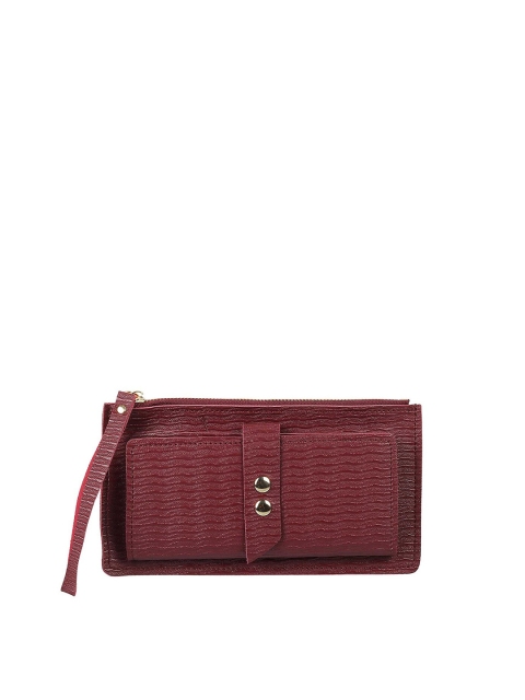 

WALKWAY Women Burgundy Textured Two Fold Wallet