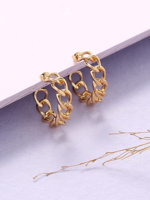 

Sepia Gold-Plated Circular Half Hoop Earrings