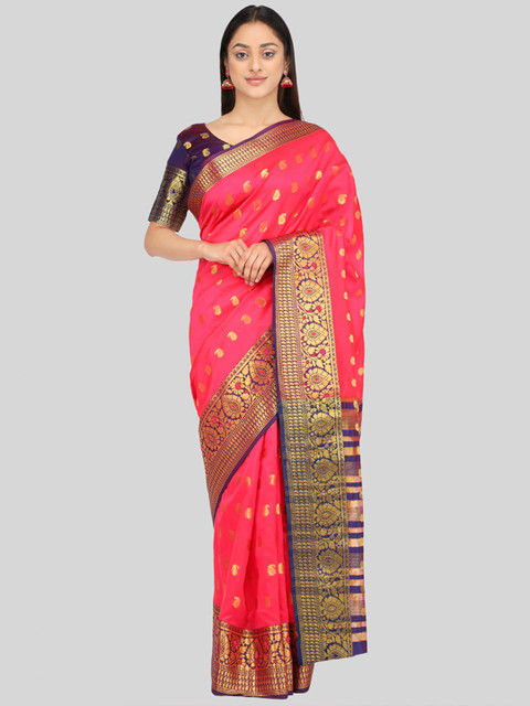 

Mitera Pink Woven Design Saree