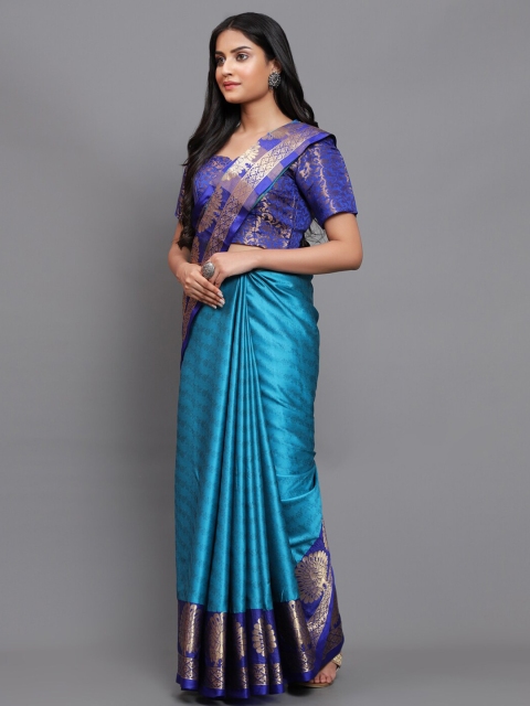 

Mitera Blue Woven Design Saree