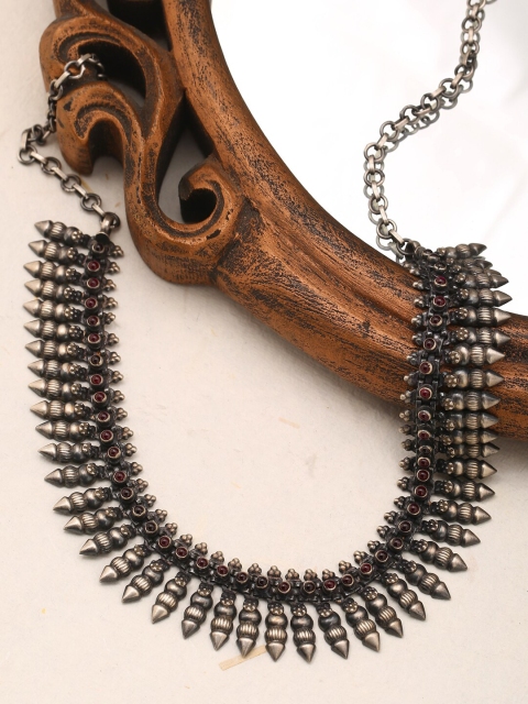 

ADORN by Nikita Ladiwala Silver-Toned 925 Sterling Silver Oxidised Necklace