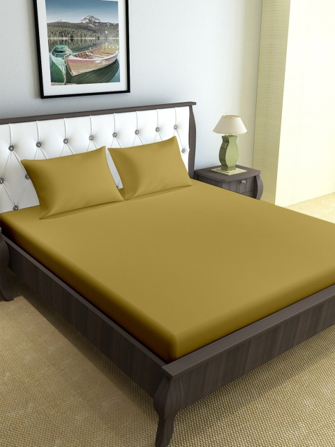 

Divine Casa Brown Solid 120 TC 1 Queen Bedsheet with 2 Pillow Covers