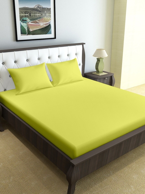 

Divine Casa Yellow 120 TC Queen Bedsheet with 2 Pillow Covers