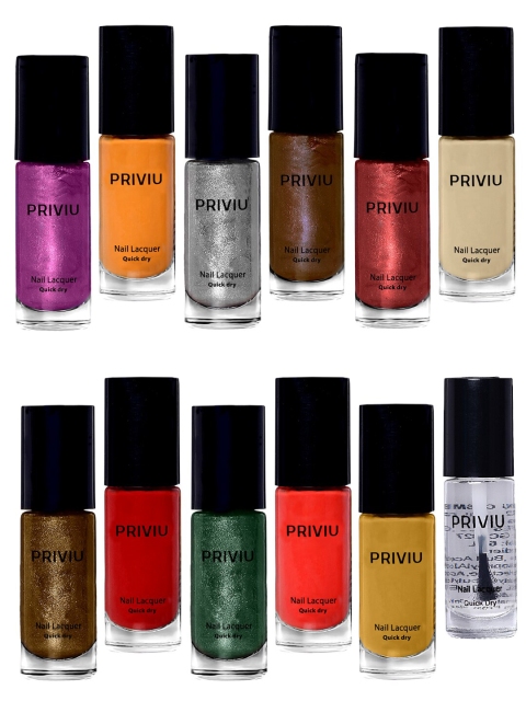 

PRIVIU Set of 12 Quick-Dry Gel Nail Lacquer 72 ML, Multi