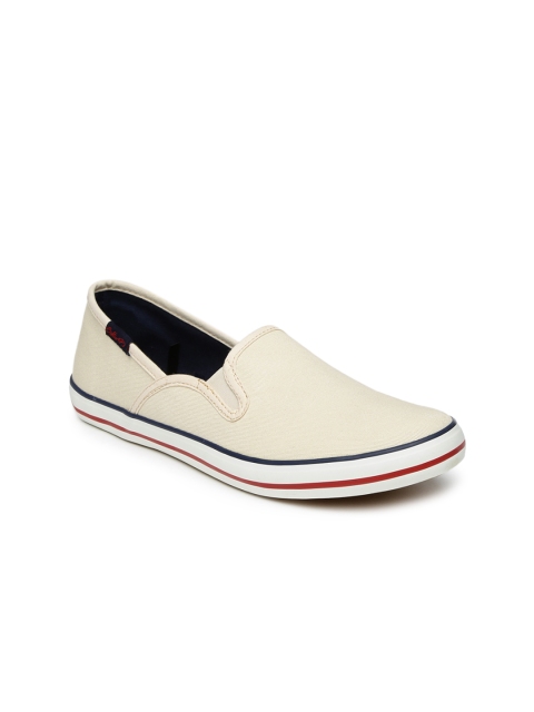 

Boltio Women Beige Solid Slip-On Sneakers