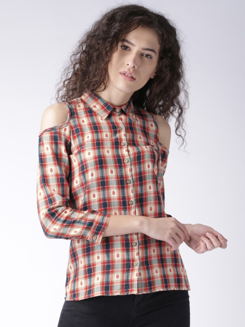 

Moda Rapido Women Beige & Red Checked Shirt