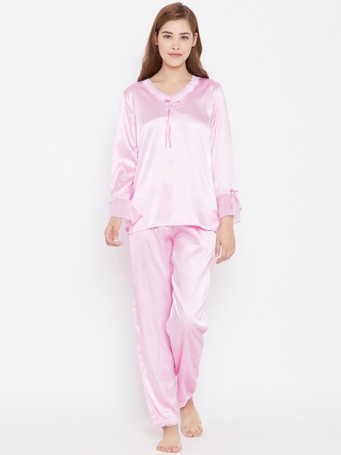 

Kanvin Women Pink Satin Night suit