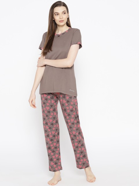 

Kanvin Women Brown & Pink Pure Cotton Night Suit