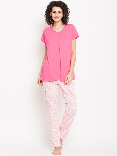 

Kanvin Women Pink Pure Cotton Night suit