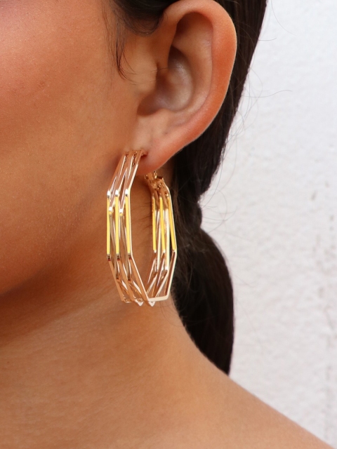 

Ayesha Gold-Toned Gold-Plated Circular Hoop Earrings