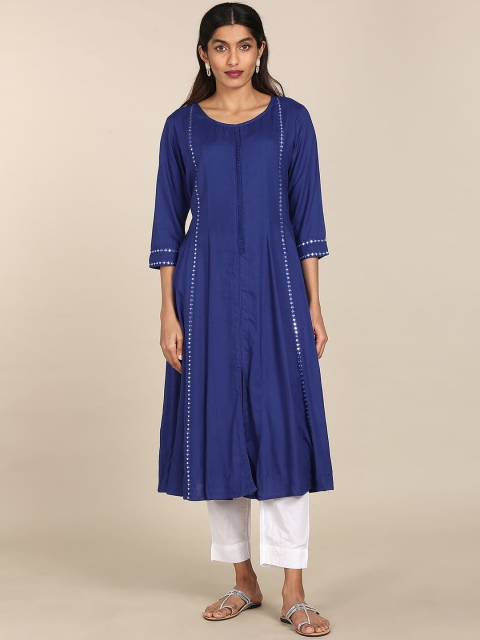 

Karigari Women Blue Embroidered Anarkali Kurta