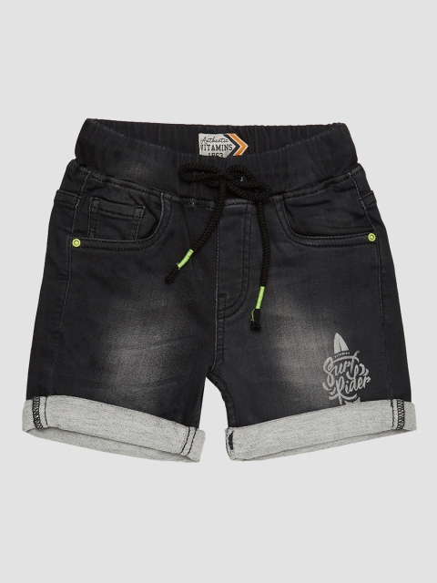

VITAMINS Boys Black Denim Shorts