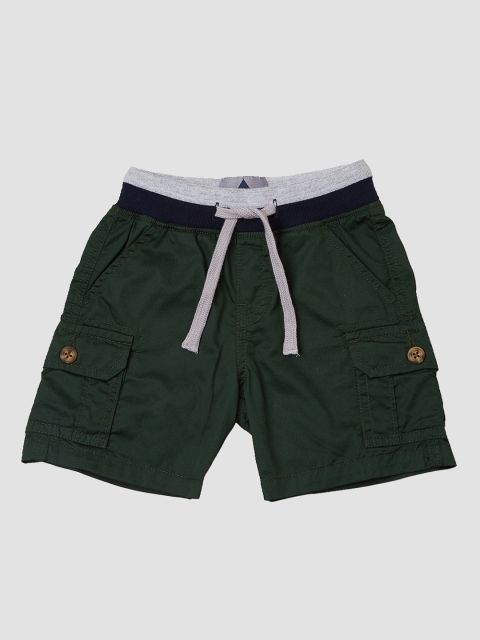 

VITAMINS Boys Green Cotton Cargo Shorts