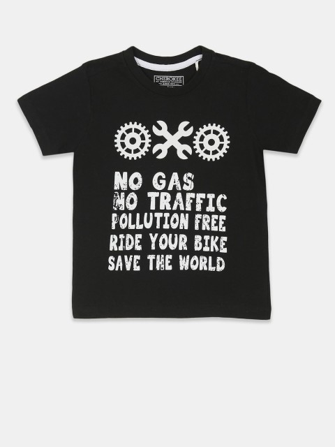 

Cherokee Boys Black & White Typography Printed T-shirt