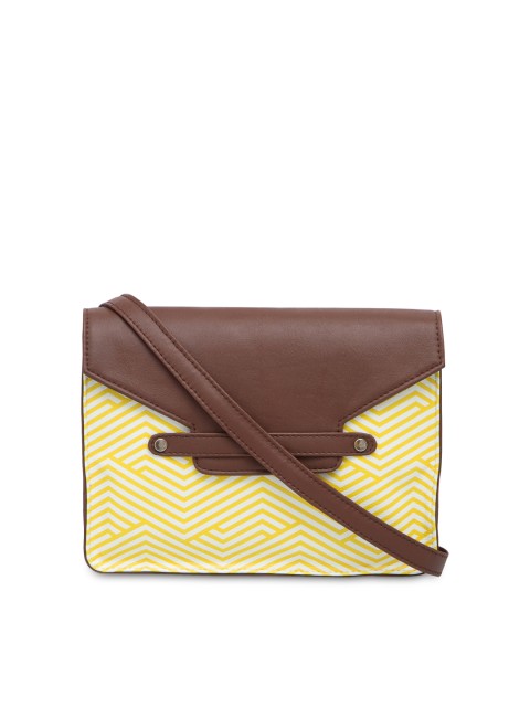 

Toteteca Brown & Yellow Printed Sling Bag