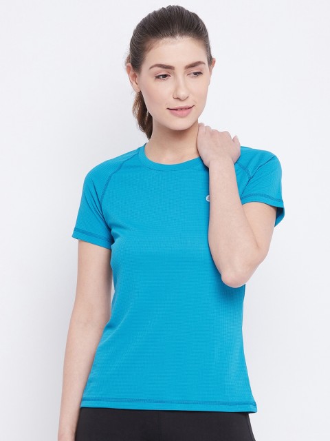 

ATHLISIS Women Blue Slim Fit Lightweight Quick Dry Running T-shirt