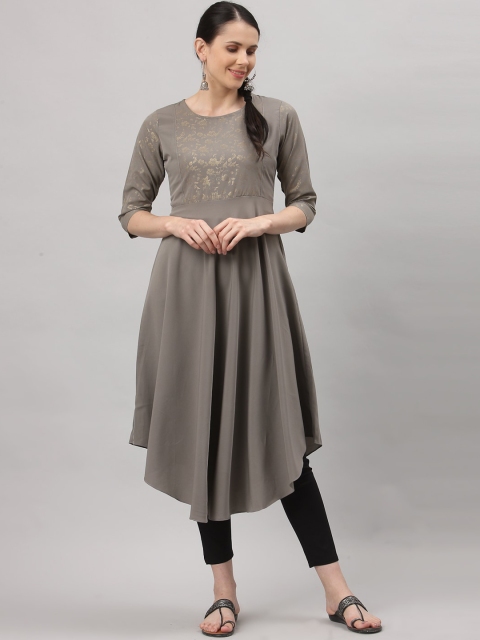 

ALC Creations Women Grey Ethnic Motifs Printed Floral Kurta
