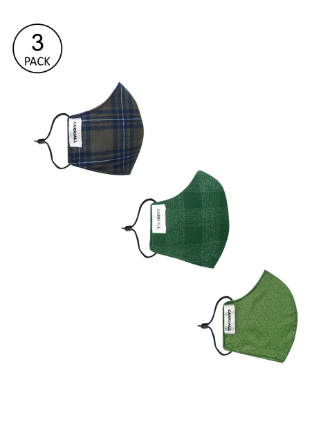 

CARRIALL Unisex Pack Of 3 Assorted 3-Layer Reusable Cotton Cloth Masks