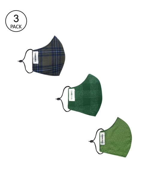 

CARRIALL Unisex Pack Of 3 Assorted 3-Layer Reusable Cotton Cloth Masks