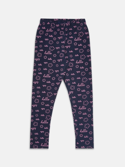 

Pantaloons Junior Girls Navy Blue Printed Ankle Length Leggings