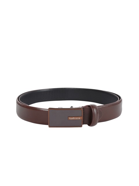 

Van Heusen Men Brown Textured Leather Belt