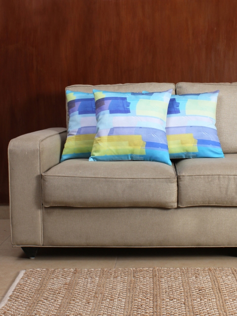 

House This Blue Set of 3 Printed 16" x 16" Square Cushion Covers