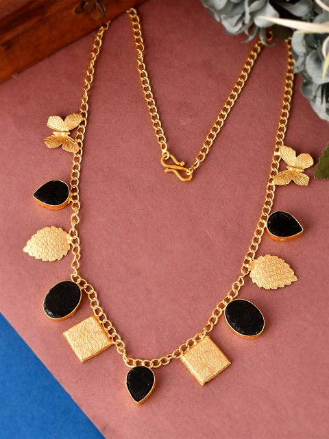 

Silvermerc Designs Gold-Toned & Black Brass Gold-Plated Chain