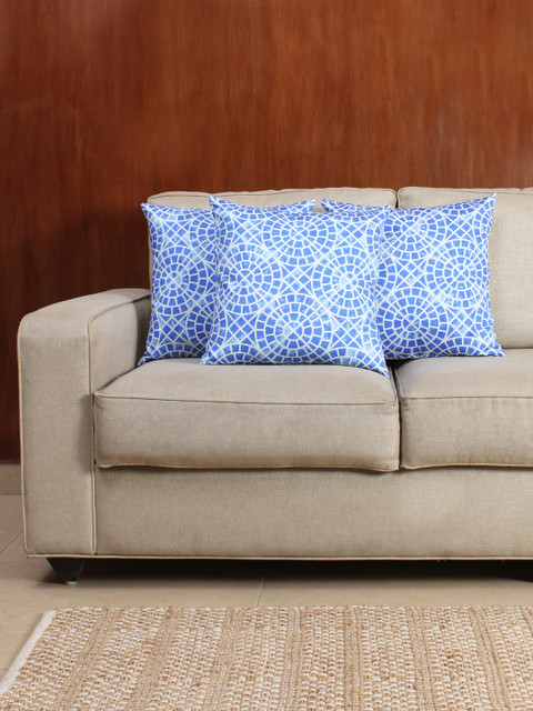 

House This Blue Set of 3 Printed 15.7" x 15.7" Square Cushion Covers