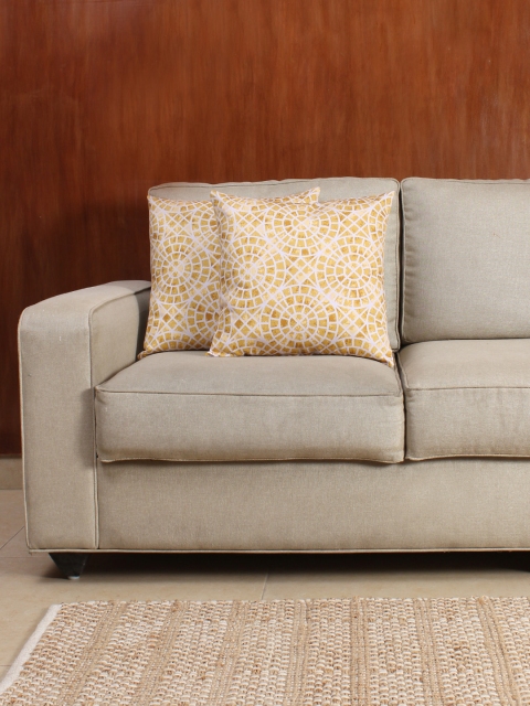 

House This Beige Set of 2 Printed 15.7" x 15.7" Square Cushion Covers