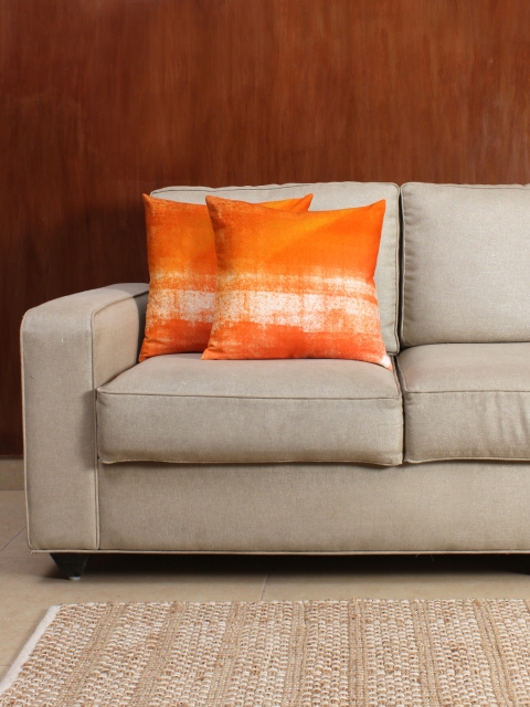 

House This Orange Set of 2 Printed 15.75" x 15.75" Square Cushion Covers