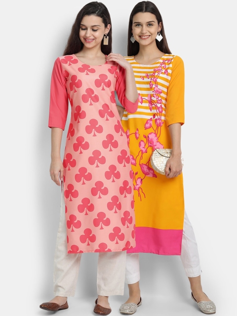 

KALINI Women Multicoloured Floral Printed Floral Crepe Kurta, Multi