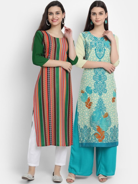 

KALINI Women Multicoloured Floral Printed Floral Crepe Kurta, Multi