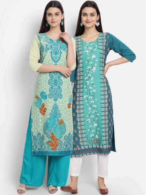 

KALINI Women Blue Pack Of 2 Digital Print Straight Kurta