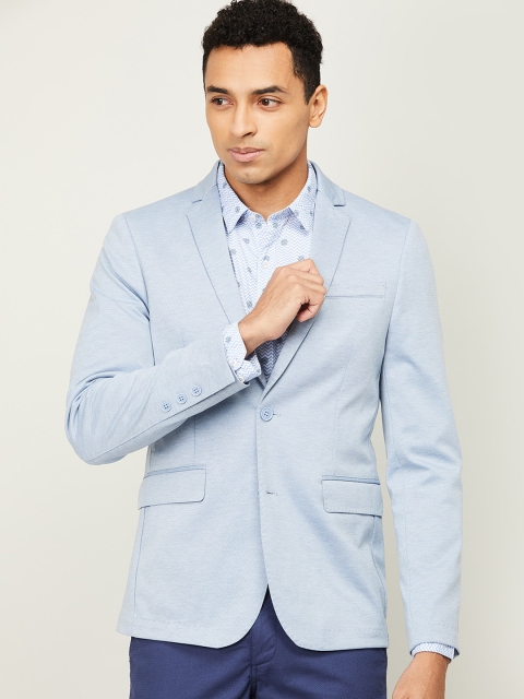 

CODE by Lifestyle Men Blue Solid Slim-Fit Single-Breasted Blazer