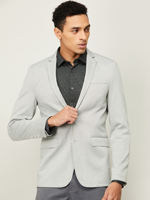 

CODE by Lifestyle Men Grey Solid Slim Fit Polyester Blazer