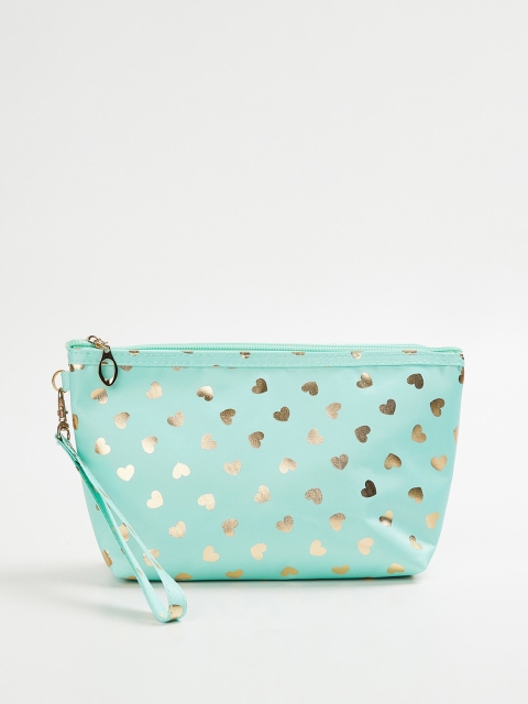 

Ginger by Lifestyle Mint Green & Gold-Toned Printed Synthetic Toiletry Kit